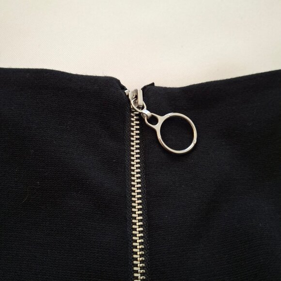 Pink Tartan Empire Princess Little Black Sleek Pencil Dress Size M Chrome Zipper - Picture 11 of 15